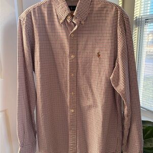 Ralph Lauren Red and White Checkered Button Down Shirt